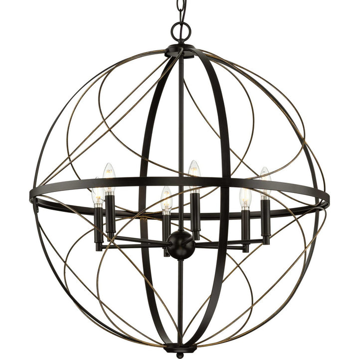 Progress Canada - P500069-020 - Six Light Pendant - Brandywine - Antique Bronze