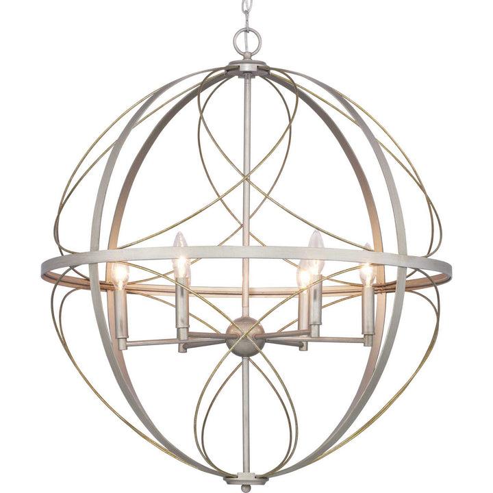 Progress Canada - P500069-134 - Six Light Pendant - Brandywine - Silver Ridge