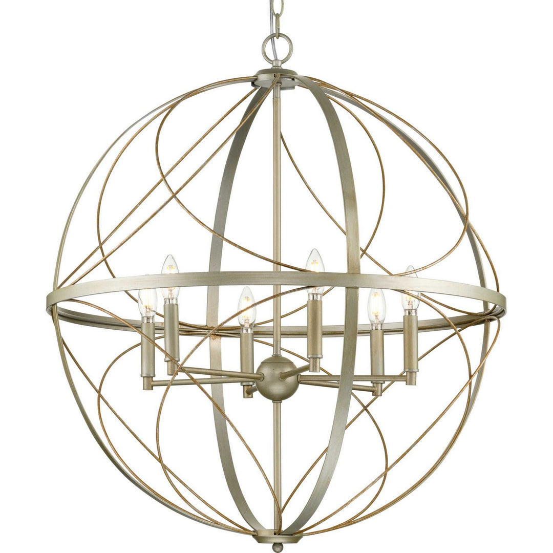 Progress Canada - P500069-134 - Six Light Pendant - Brandywine - Silver Ridge