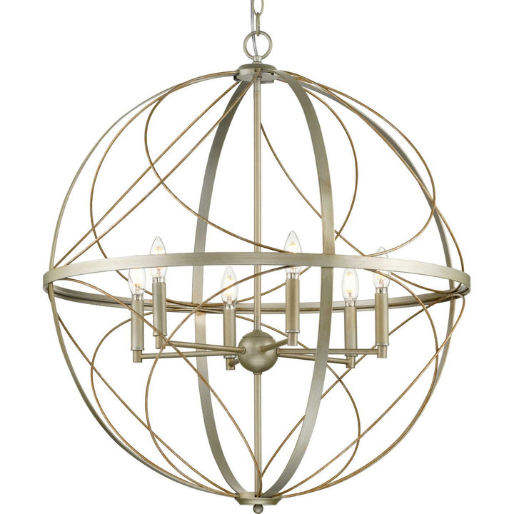Progress Canada - P500069-134 - Six Light Pendant - Brandywine - Silver Ridge