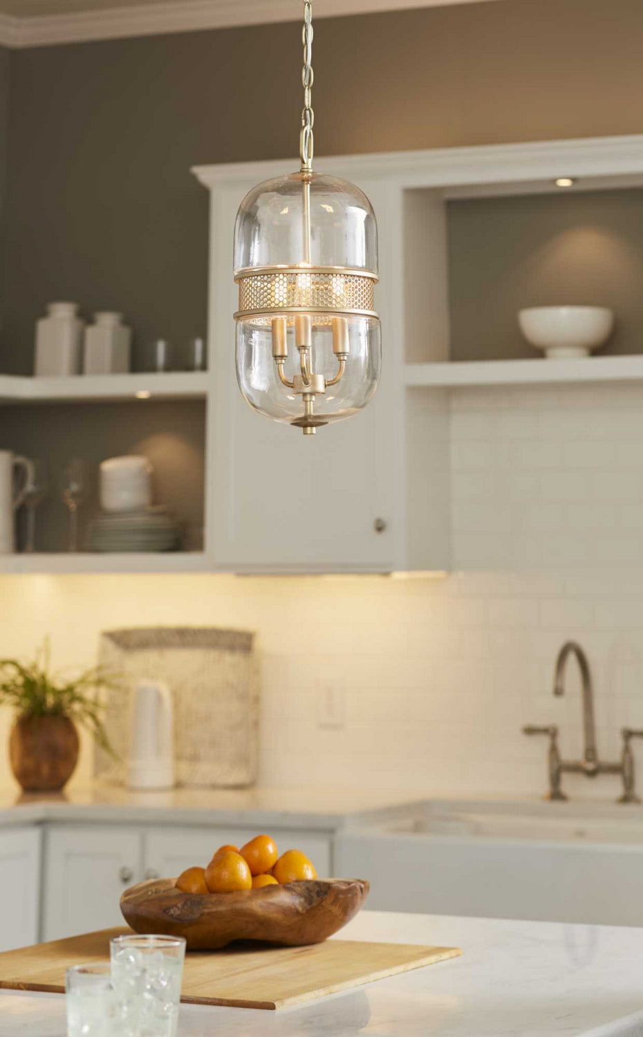 Progress Canada - P500156-078 - Three Light Pendant - Cayce - Vintage Gold