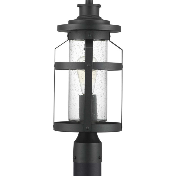 Haslett One Light Post Lantern in Black - available from The Lighting Shoppe, trusted by Canadian homeowners