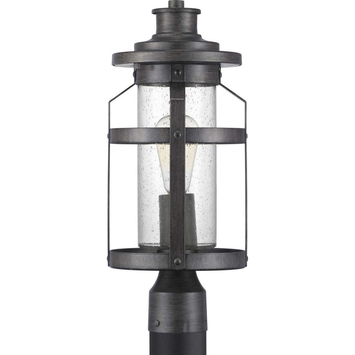 Haslett One Light Post Lantern in Antique Pewter - available from The Lighting Shoppe, trusted by Canadian homeowners