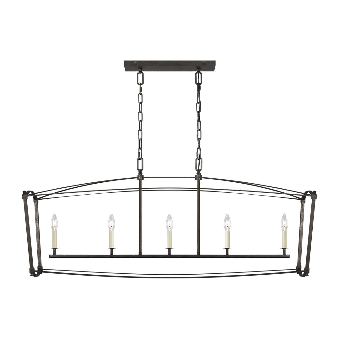 Visual Comfort Studio Canada - F3326/5SMS - Five Light Linear Chandelier - Thayer - Smith Steel