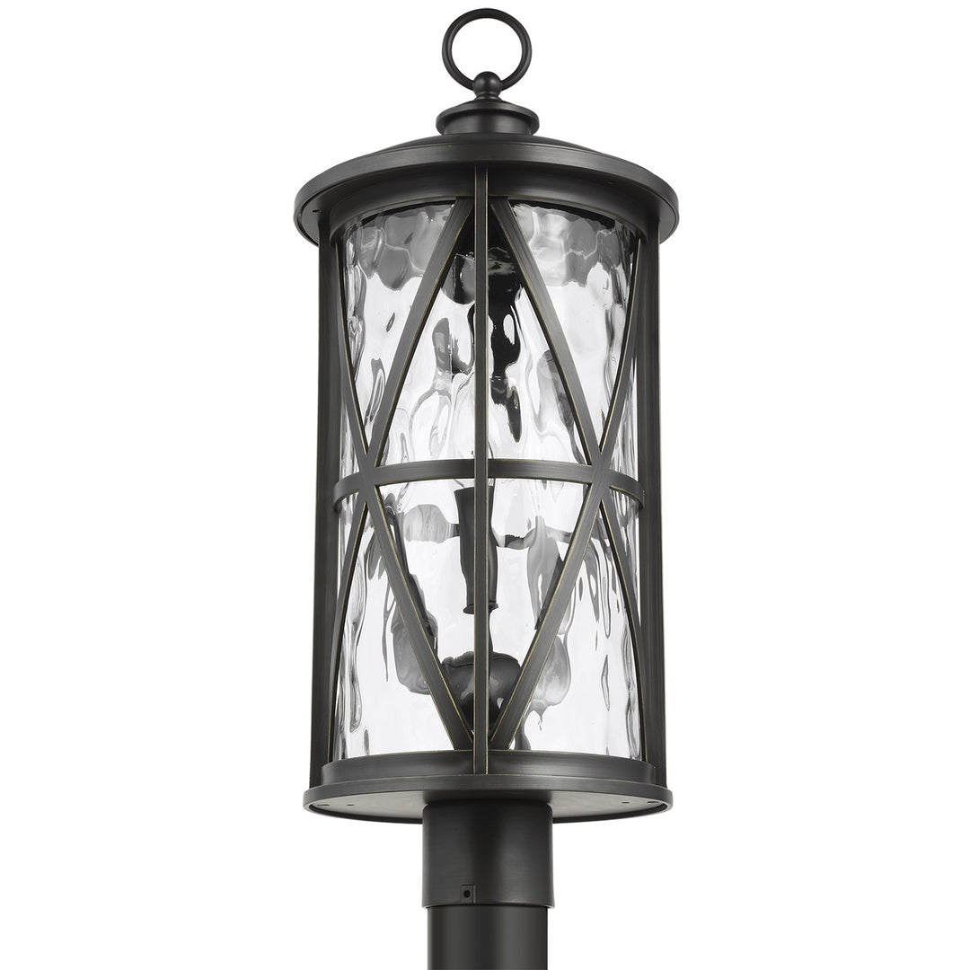 Millbrooke Three Light Outdoor Post Lantern in Antique Bronze - available from The Lighting Shoppe, trusted by Canadian homeowners