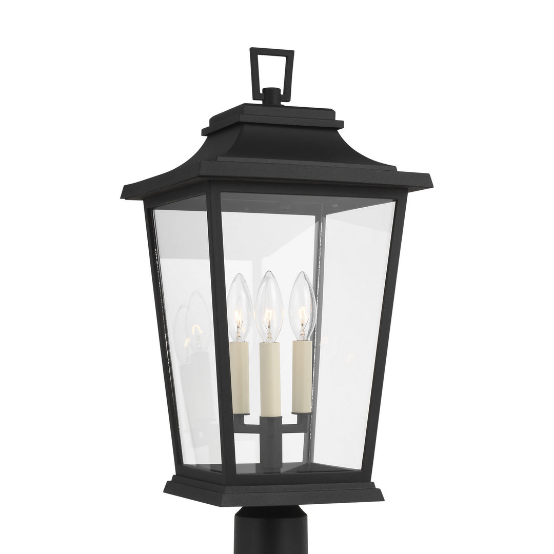 Warren Three Light Post Lantern in Textured Black - available from The Lighting Shoppe, trusted by Canadian homeowners