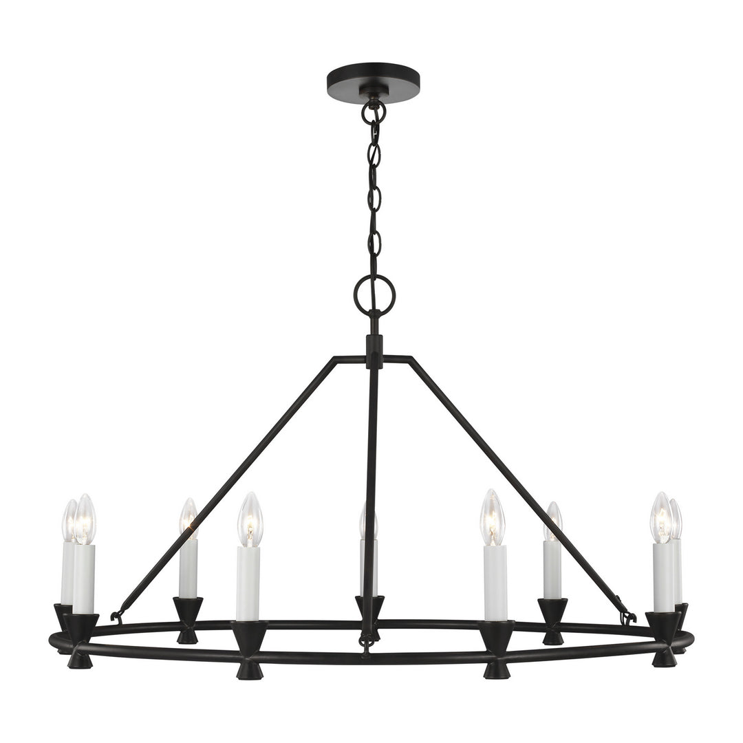 Keystone Nine Light Chandelier in Aged Iron - available from The Lighting Shoppe, trusted by Canadian homeowners