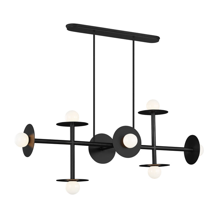 Visual Comfort Studio Canada - KC1008MBK - Eight Light Linear Chandelier - Nodes - Midnight Black