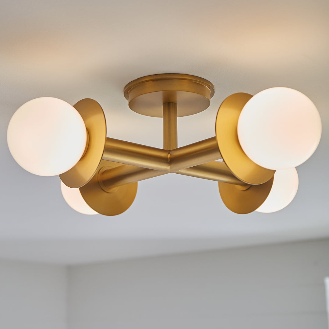Visual Comfort Studio Canada - KF1034BBS - Four Light Flush Mount - Nodes - Burnished Brass