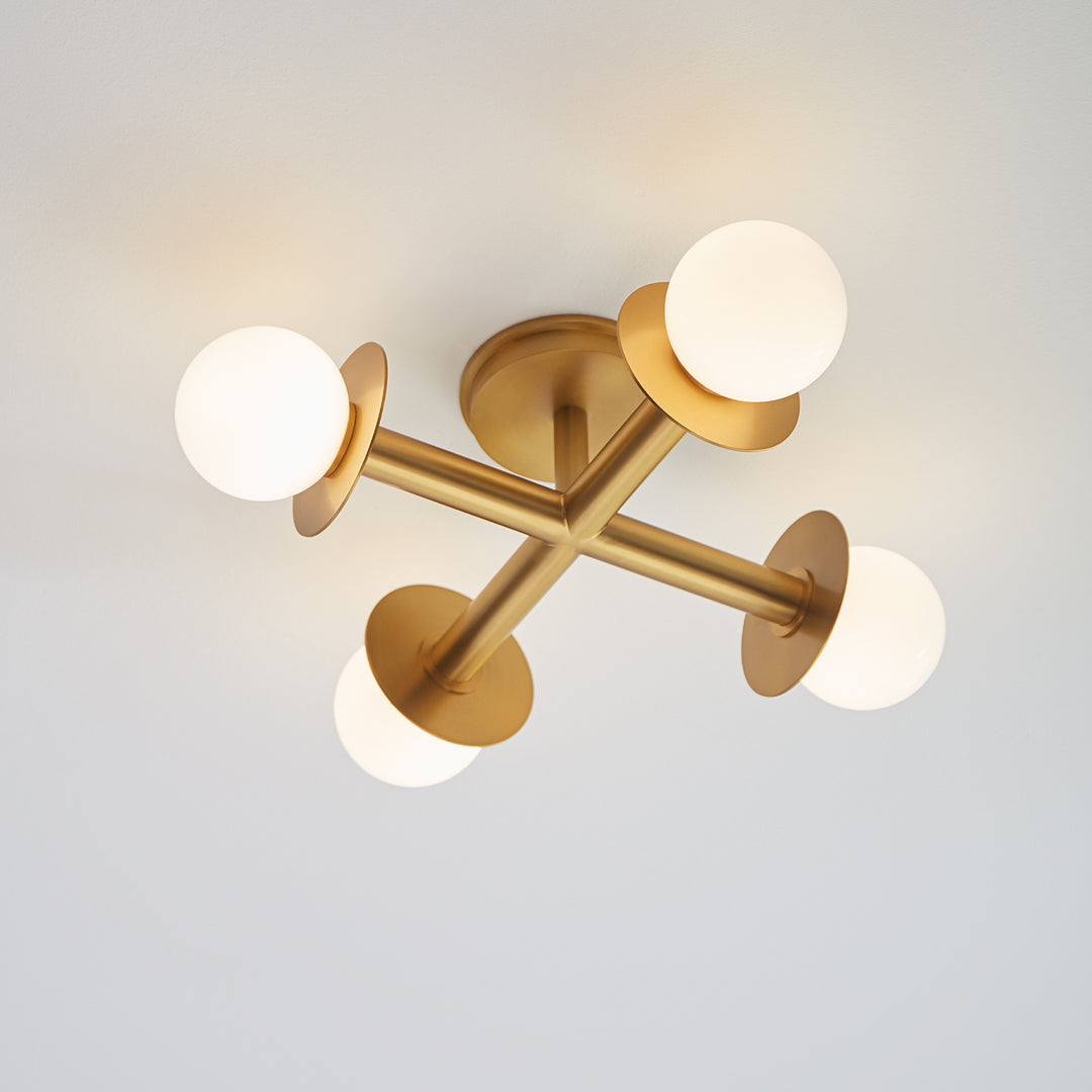 Visual Comfort Studio Canada - KF1034BBS - Four Light Flush Mount - Nodes - Burnished Brass