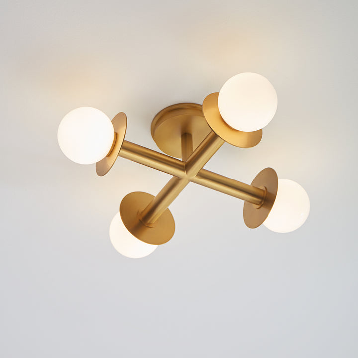 Visual Comfort Studio Canada - KF1034BBS - Four Light Flush Mount - Nodes - Burnished Brass