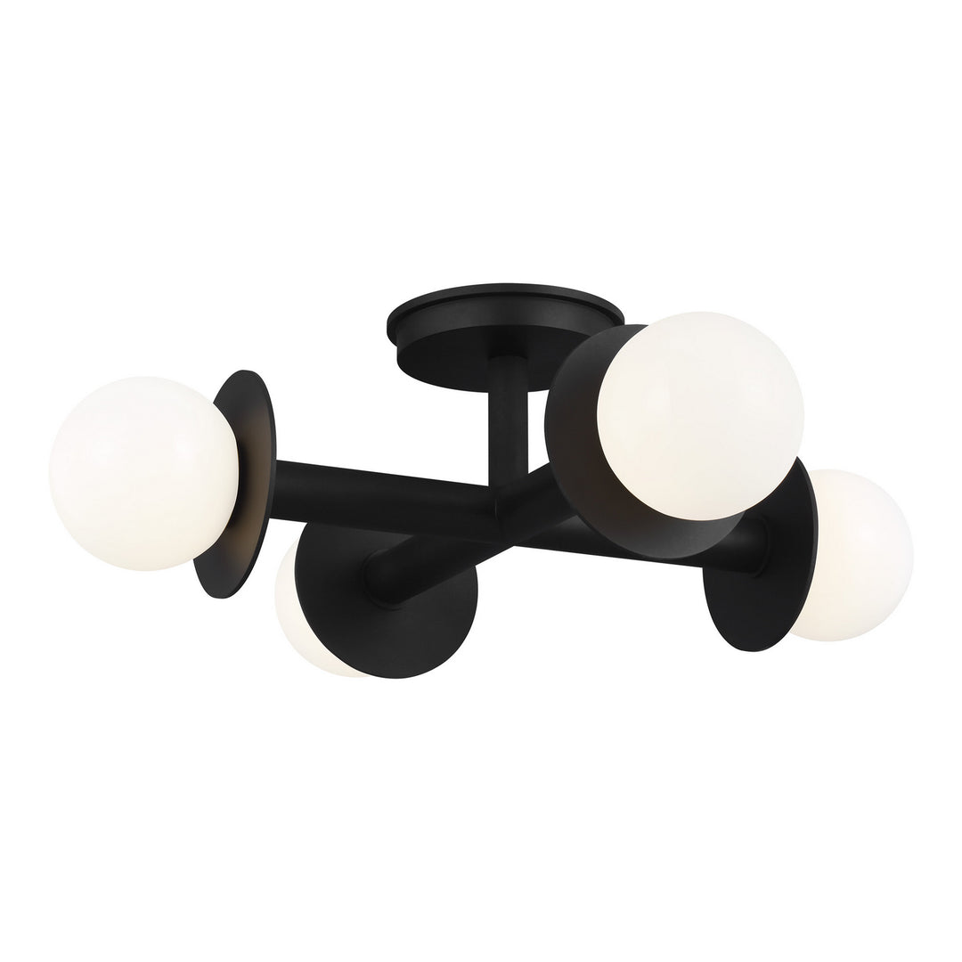 Nodes Four Light Flush Mount in Midnight Black - available from The Lighting Shoppe, trusted by Canadian homeowners