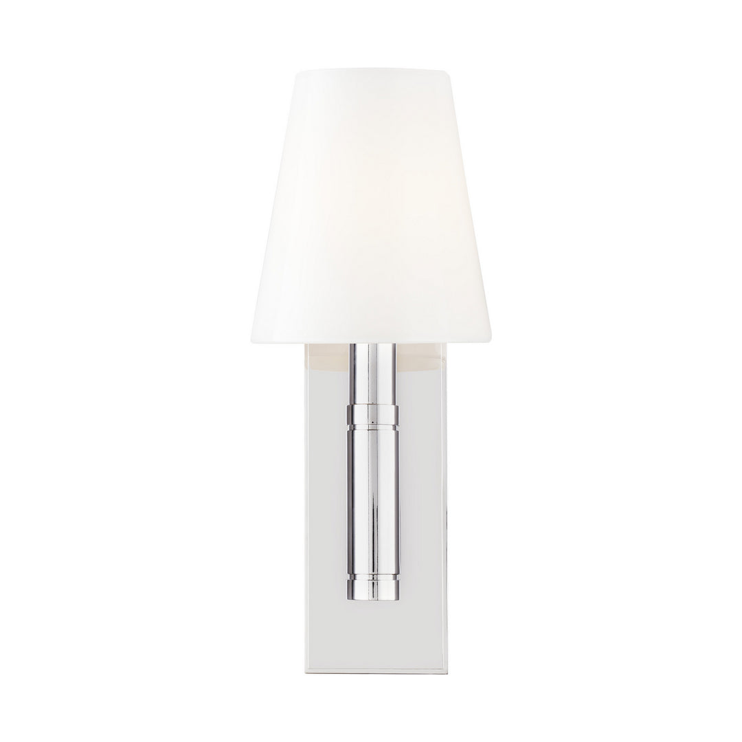 Beckham Classic One Light Wall Sconce in Polished Nickel - available from The Lighting Shoppe, trusted by Canadian homeowners