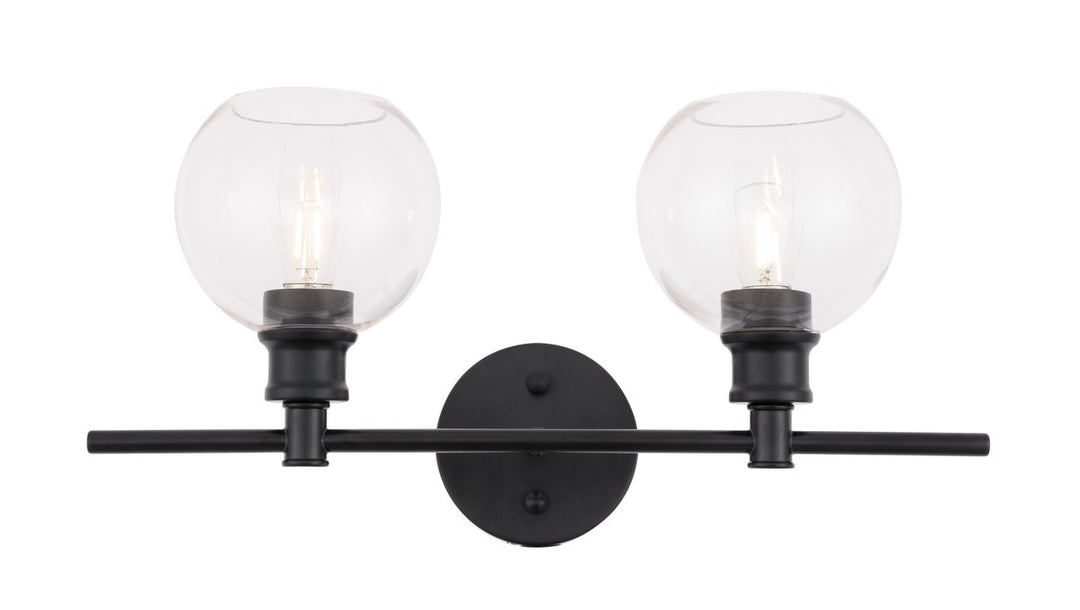 Collier Two Light Wall Sconce in Black - available from The Lighting Shoppe, trusted by Canadian homeowners