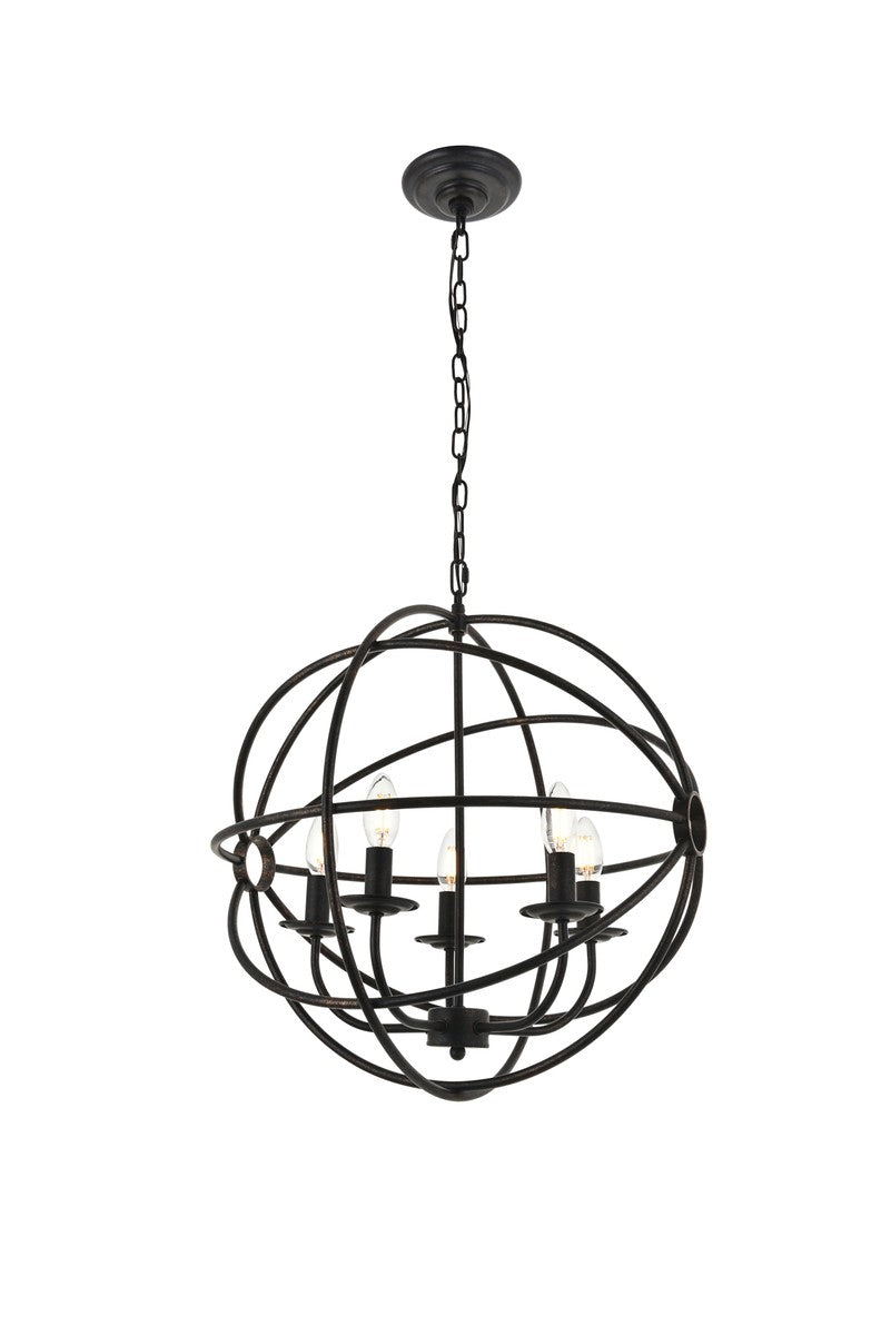 Octavia Five Light Pendant in dark brown - available from The Lighting Shoppe, trusted by Canadian homeowners