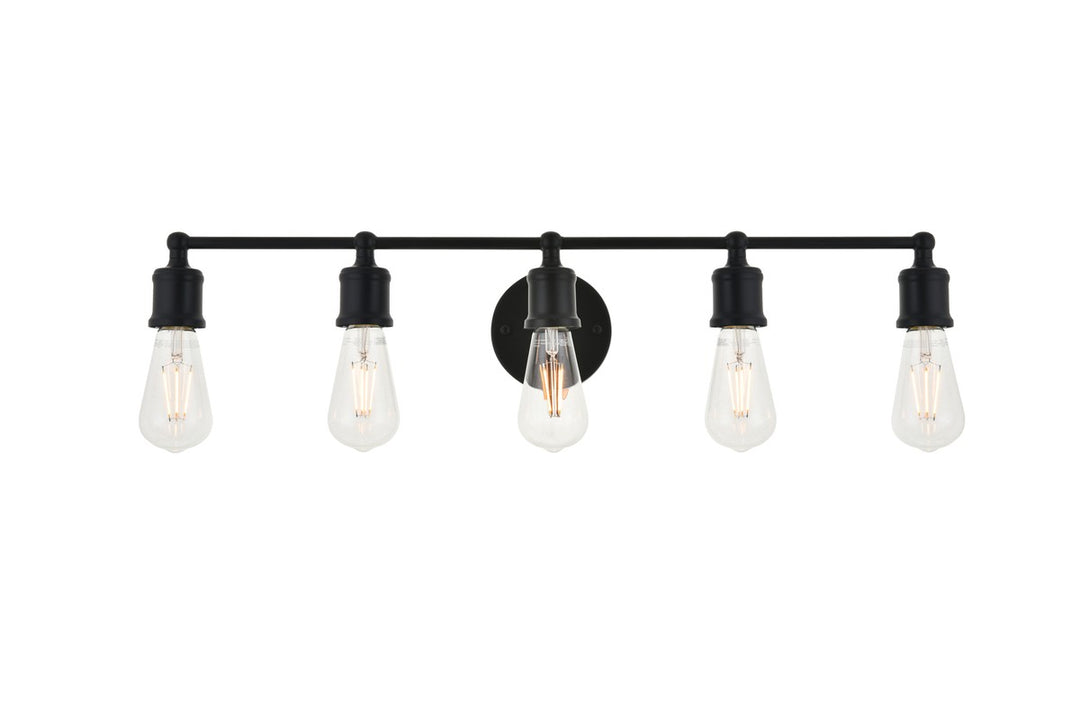Serif Five Light Wall Sconce in black - available from The Lighting Shoppe, trusted by Canadian homeowners