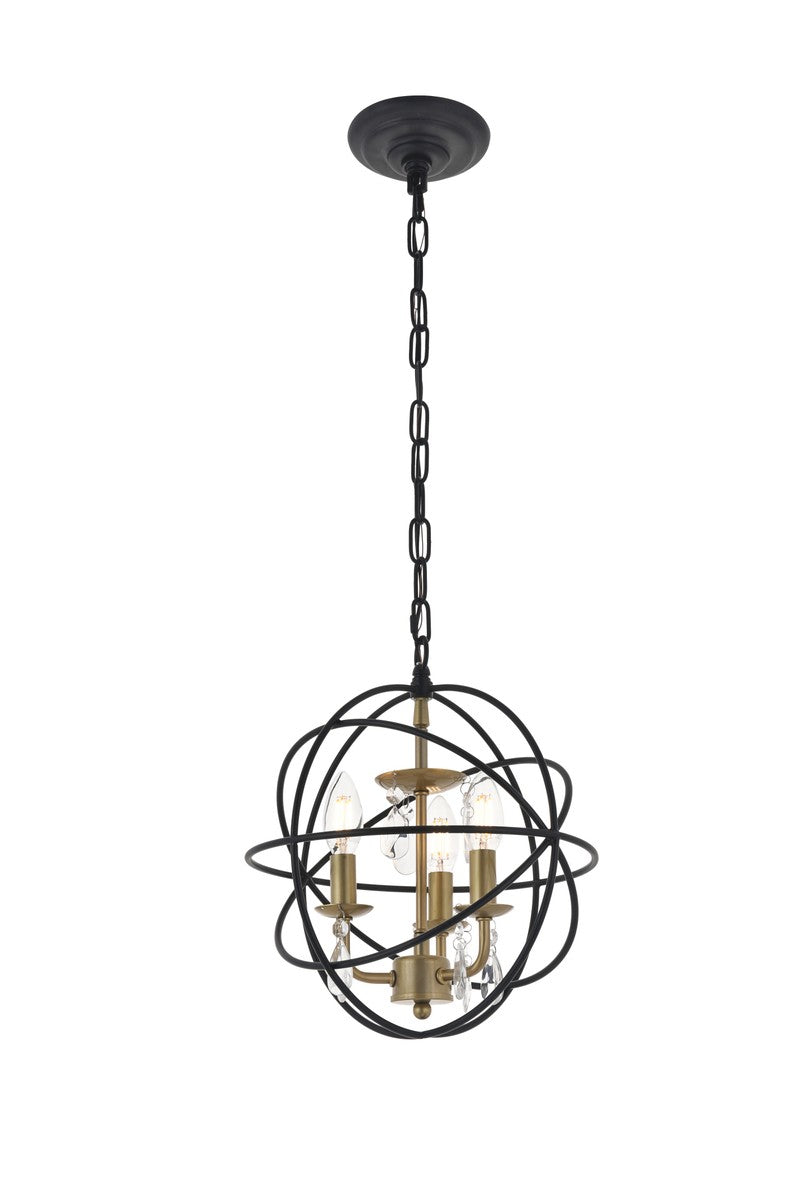 Wallace Three Light Pendant in Matte Black and Brass - available from The Lighting Shoppe, trusted by Canadian homeowners