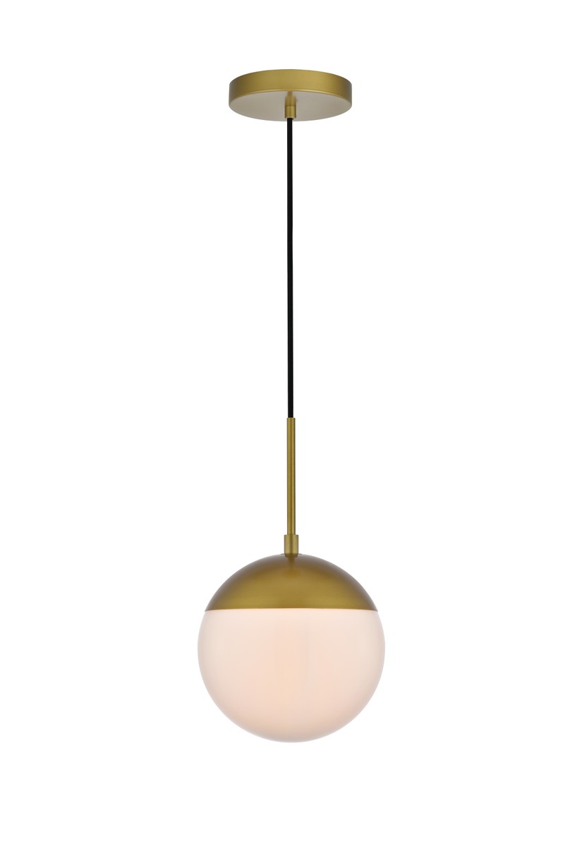 Elegant Lighting - LD6030BR - One Light Pendant - Eclipse - Brass and frosted white