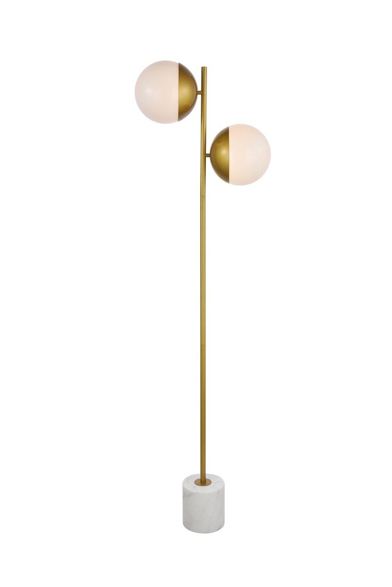 Eclipse Two light Floor Lamp in Brass - available from The Lighting Shoppe, trusted by Canadian homeowners