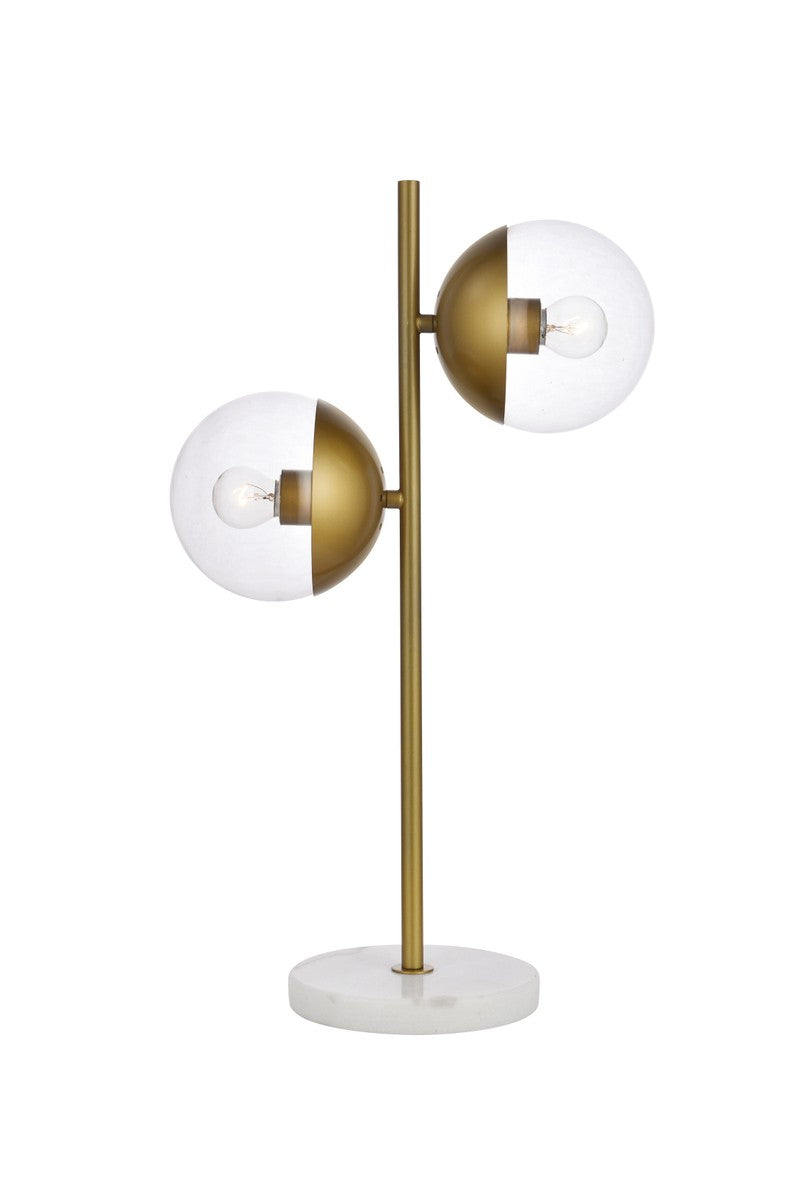 Eclipse Two Light Table Lamp in Brass - available from The Lighting Shoppe, trusted by Canadian homeowners