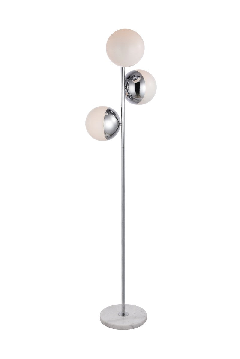 Eclipse Three Light Floor Lamp in Chrome - available from The Lighting Shoppe, trusted by Canadian homeowners