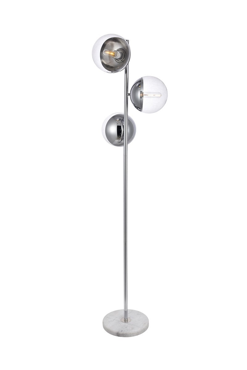 Eclipse Three Light Floor Lamp in Chrome - available from The Lighting Shoppe, trusted by Canadian homeowners