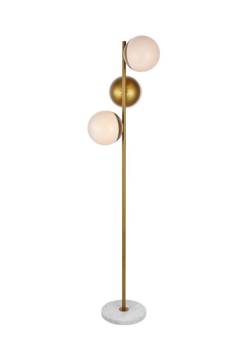 Eclipse Three Light Floor Lamp in Brass - available from The Lighting Shoppe, trusted by Canadian homeowners