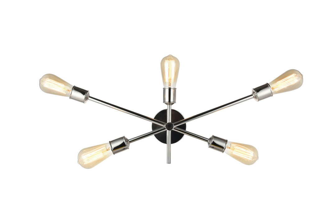Axel Five Light Wall Sconce in Polished Nickel - available from The Lighting Shoppe, trusted by Canadian homeowners