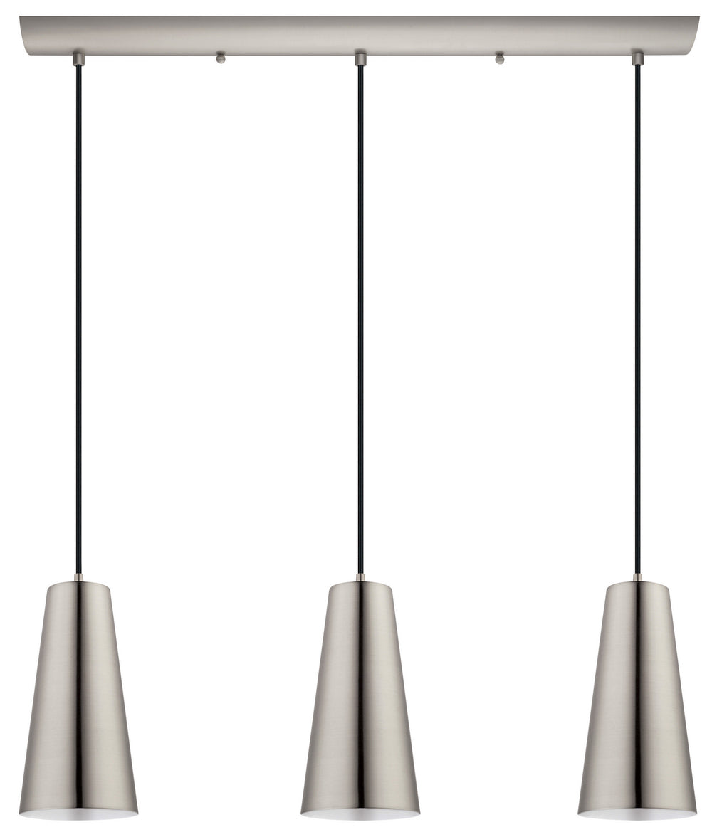 Pratella 1 Three Light Pendant in Matte Nickel - available from The Lighting Shoppe, trusted by Canadian homeowners