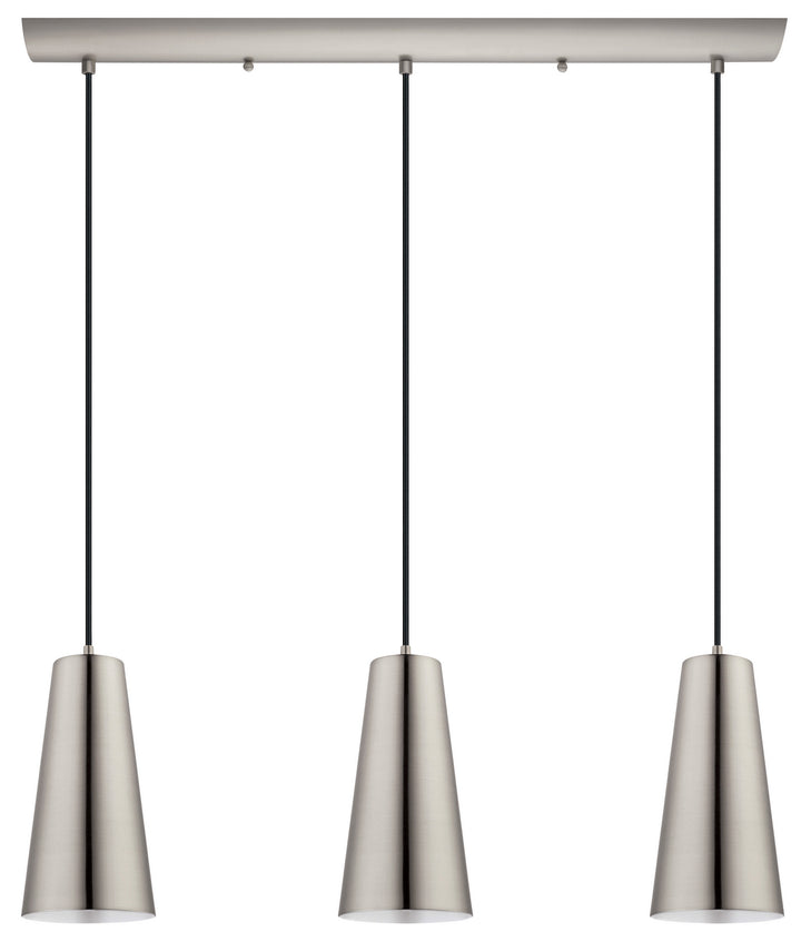 Pratella 1 Three Light Pendant in Matte Nickel - available from The Lighting Shoppe, trusted by Canadian homeowners