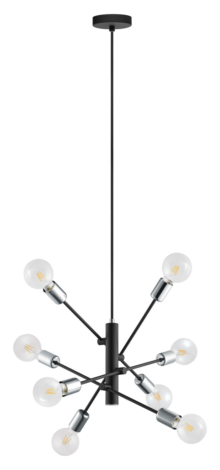 Gradoli Eight Light Pendant in Black & Chrome - available from The Lighting Shoppe, trusted by Canadian homeowners