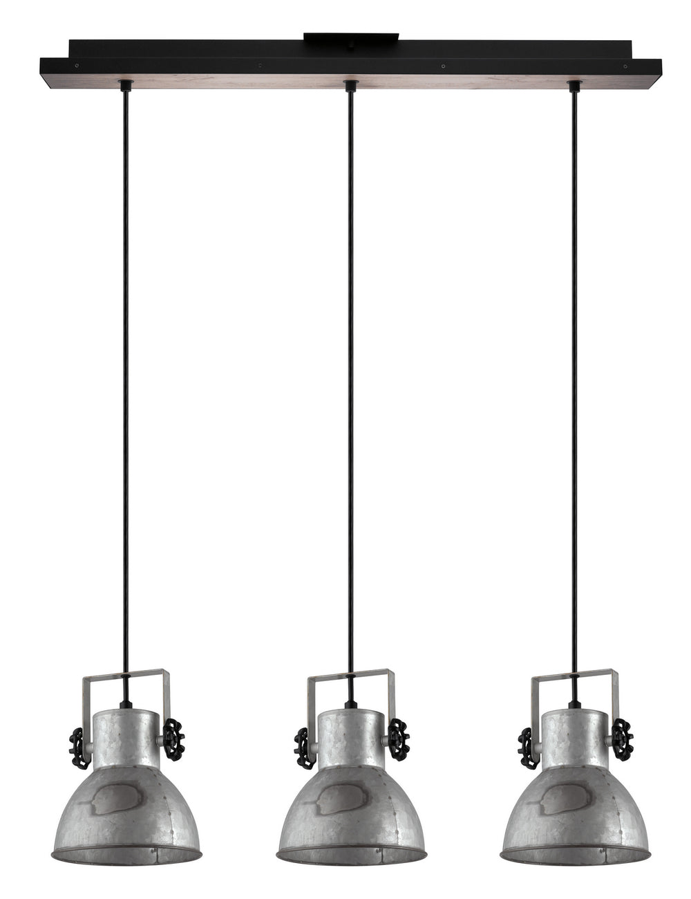 Barnstaple Three Light Pendant in Black & Bleached Wood - available from The Lighting Shoppe, trusted by Canadian homeowners