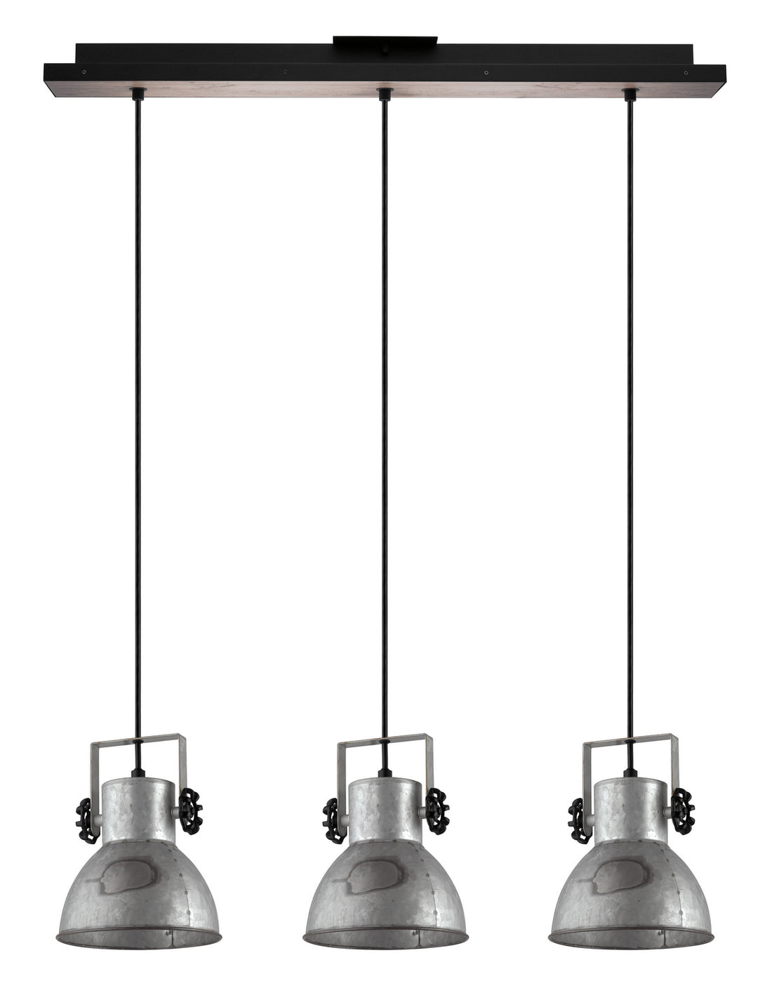Barnstaple Three Light Pendant in Black & Bleached Wood - available from The Lighting Shoppe, trusted by Canadian homeowners