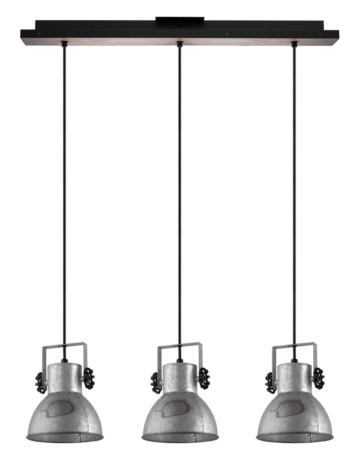Barnstaple Three Light Pendant in Black & Bleached Wood - available from The Lighting Shoppe, trusted by Canadian homeowners