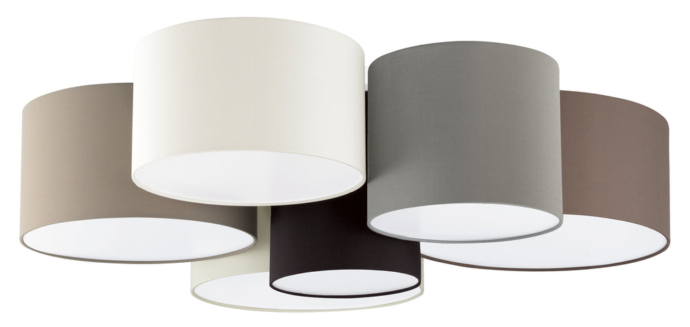 Pastore Six Light Ceiling Mount in White,Black, Taupe, Grey, Cappucino - available from The Lighting Shoppe, trusted by Canadian homeowners