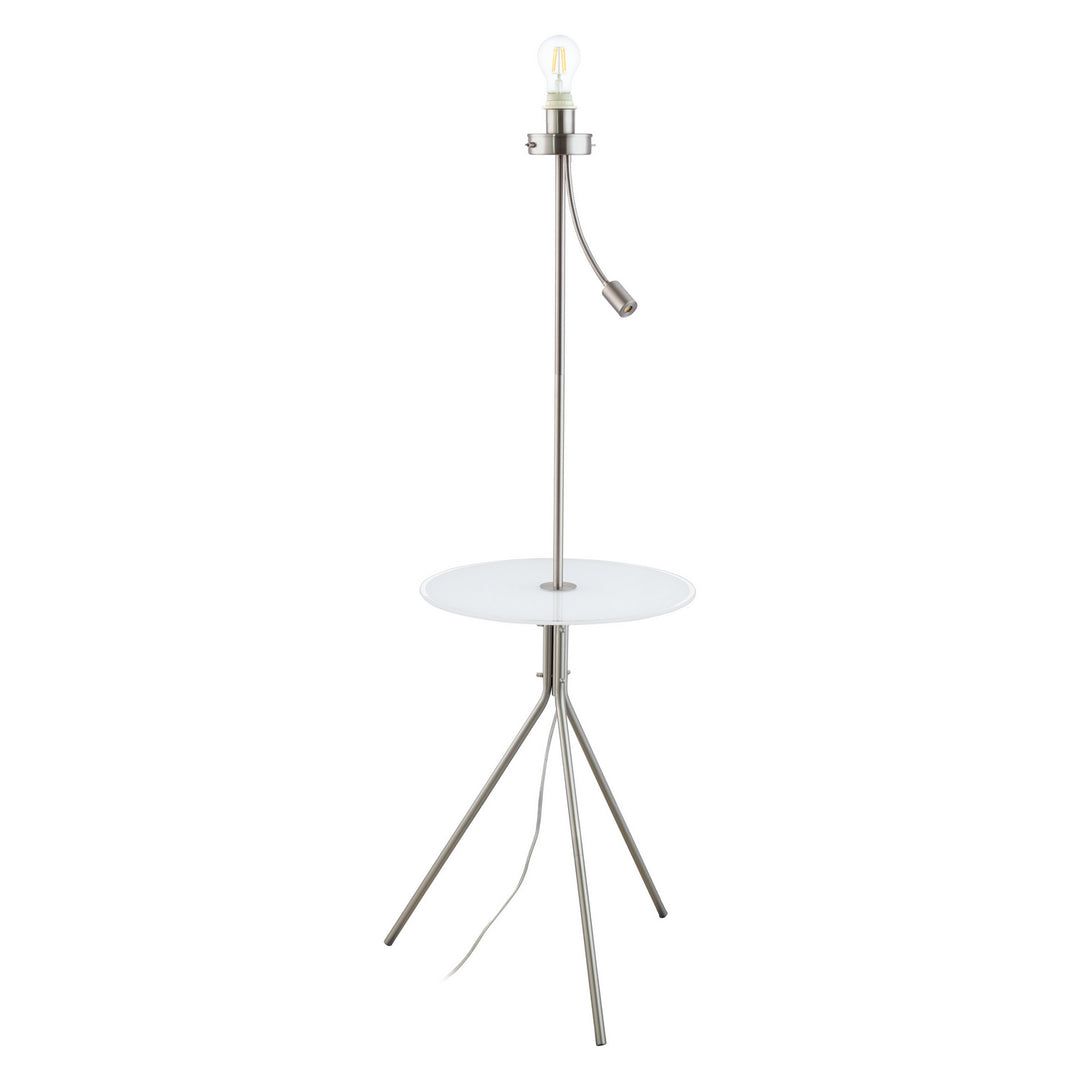 Policara One Light Floor Lamp in Matte Nickel - available from The Lighting Shoppe, trusted by Canadian homeowners