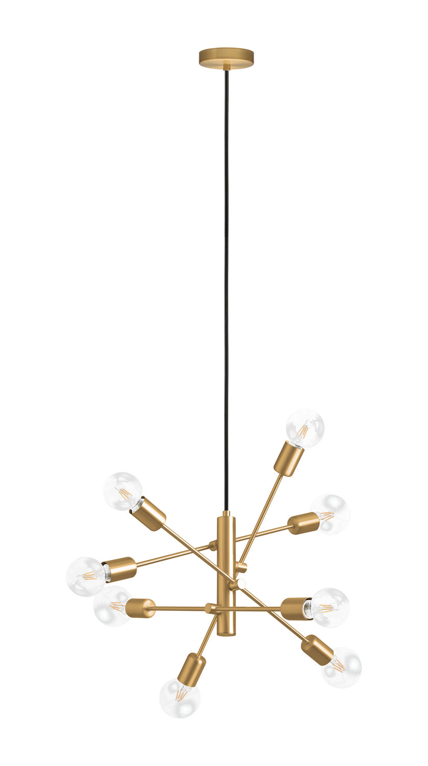 Gradoli Eight Light Suspension in Brushed Gold - available from The Lighting Shoppe, trusted by Canadian homeowners