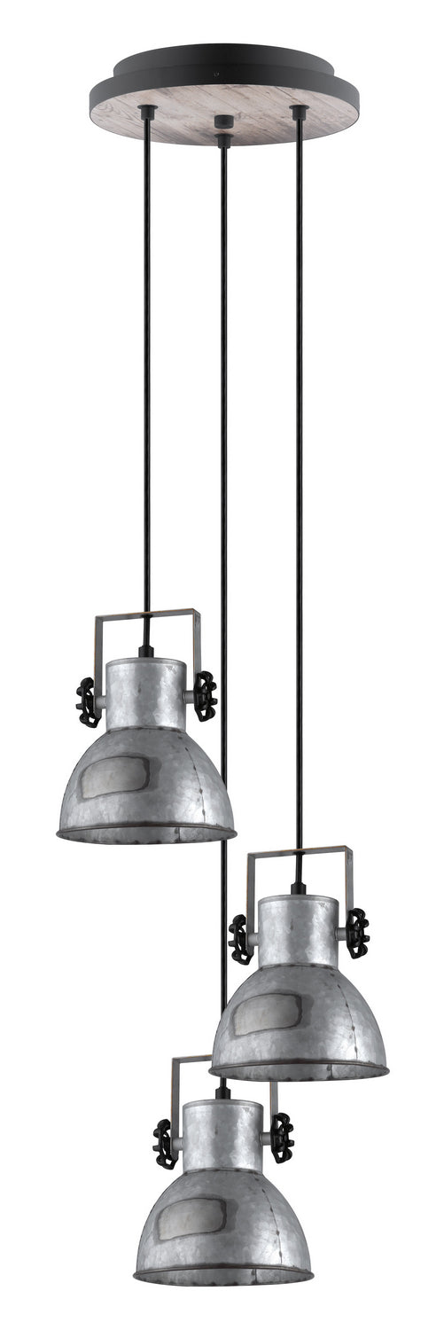Barnstaple Three Light Pendant in Black & Bleached Wood - available from The Lighting Shoppe, trusted by Canadian homeowners