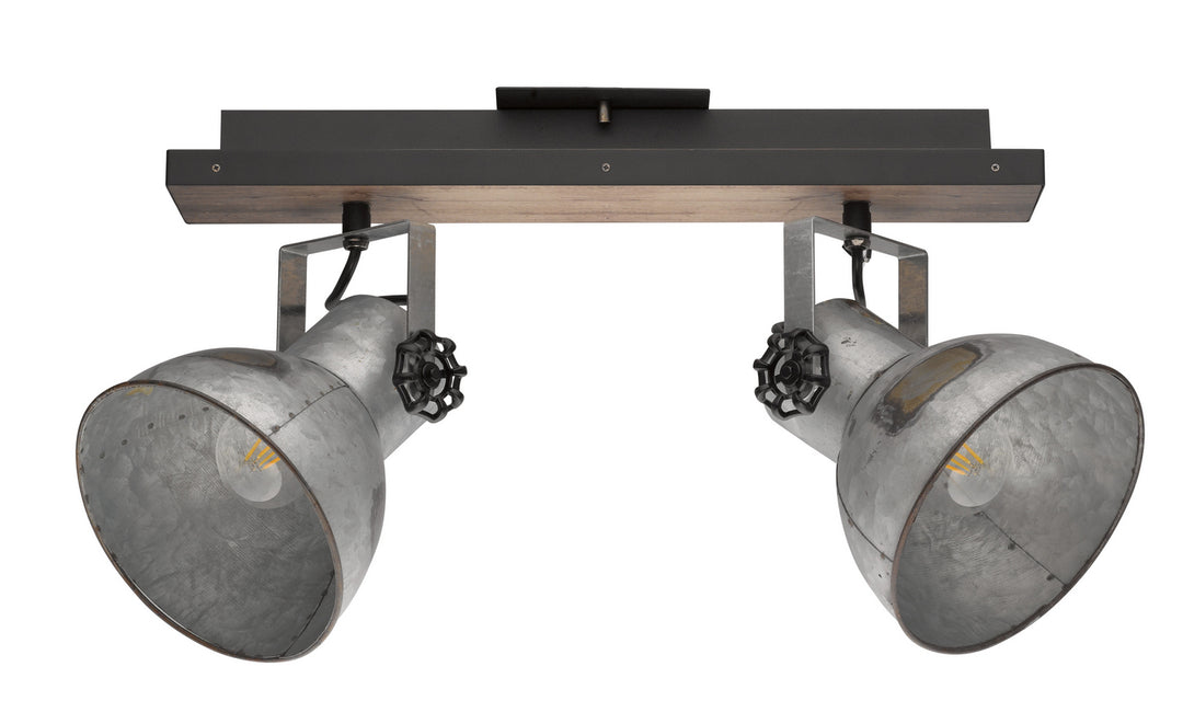 Barnstaple Two Light Track in Black & Bleached Wood - available from The Lighting Shoppe, trusted by Canadian homeowners