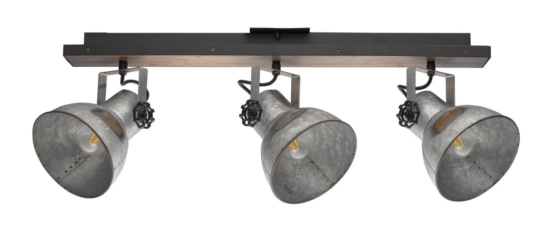 Barnstaple Three Light Track in Black & Bleached Wood - available from The Lighting Shoppe, trusted by Canadian homeowners