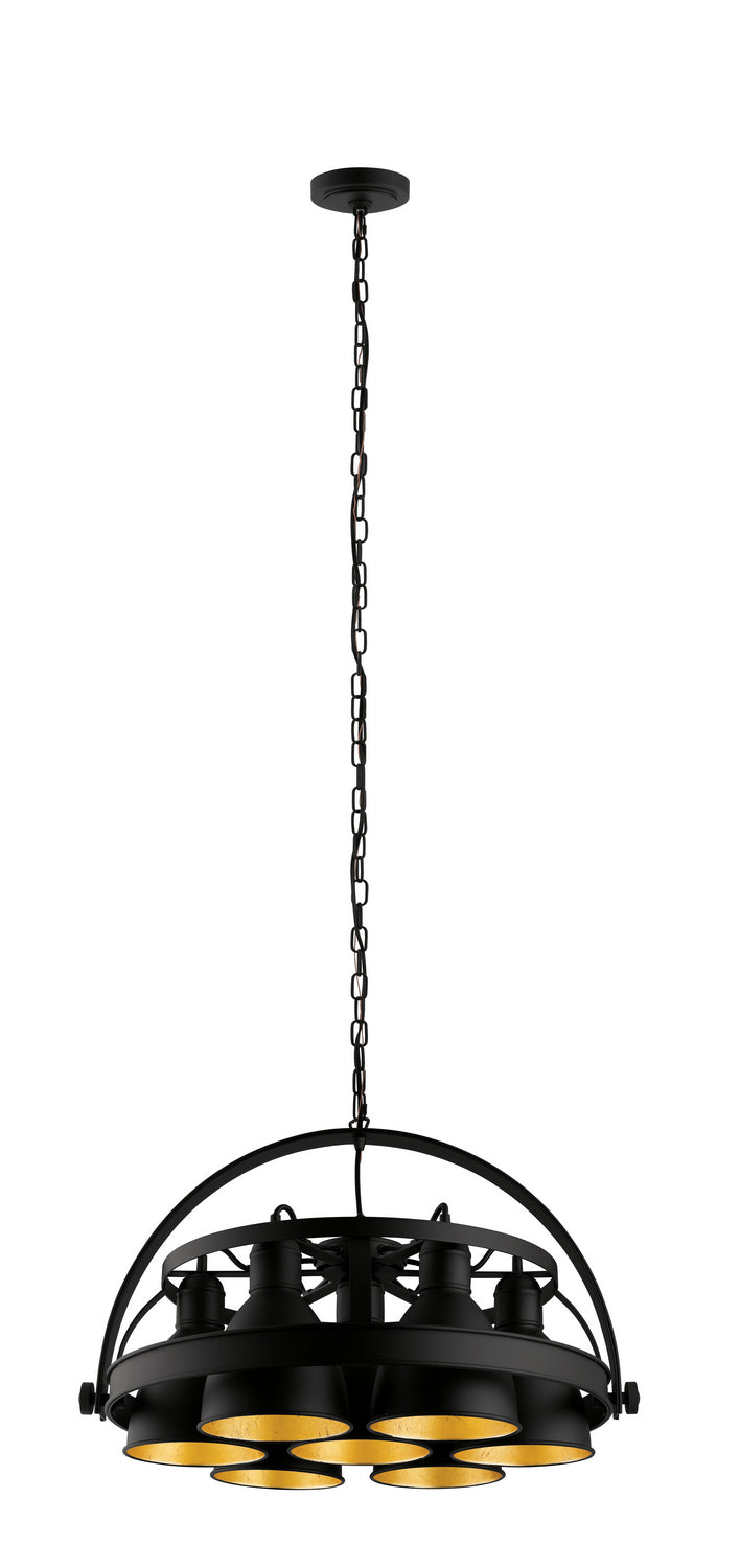 Priddy 2 Seven Light Suspension in Black & Gold - available from The Lighting Shoppe, trusted by Canadian homeowners