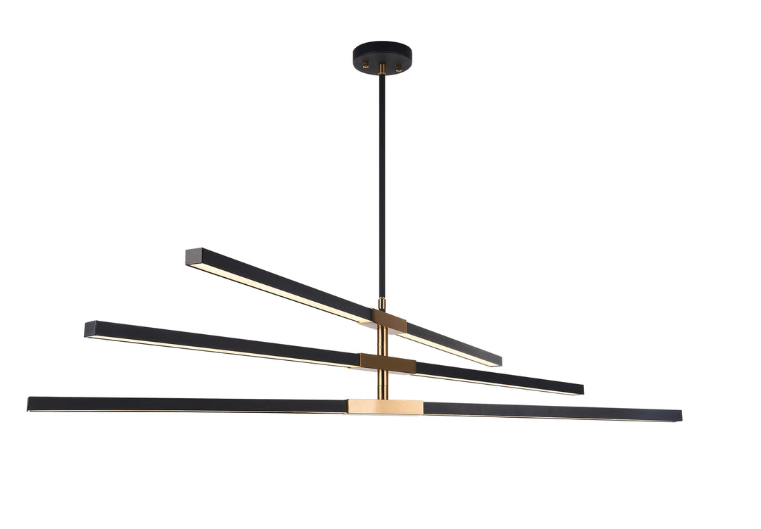 Lineare LED Pendant in Matte Black & Aged Gold Brass - available from The Lighting Shoppe, trusted by Canadian homeowners