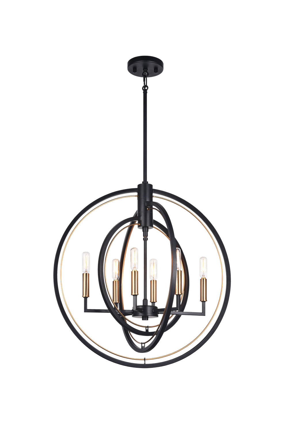Odyssey Six Light Chandelier in Black - available from The Lighting Shoppe, trusted by Canadian homeowners