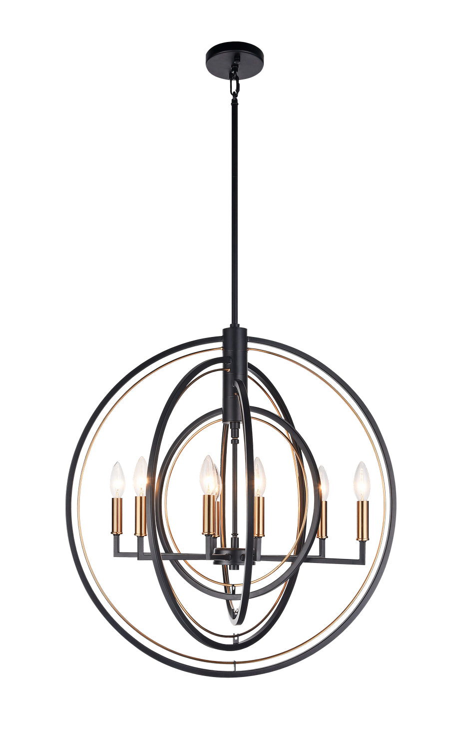 Odyssey Eight Light Chandelier in Black - available from The Lighting Shoppe, trusted by Canadian homeowners