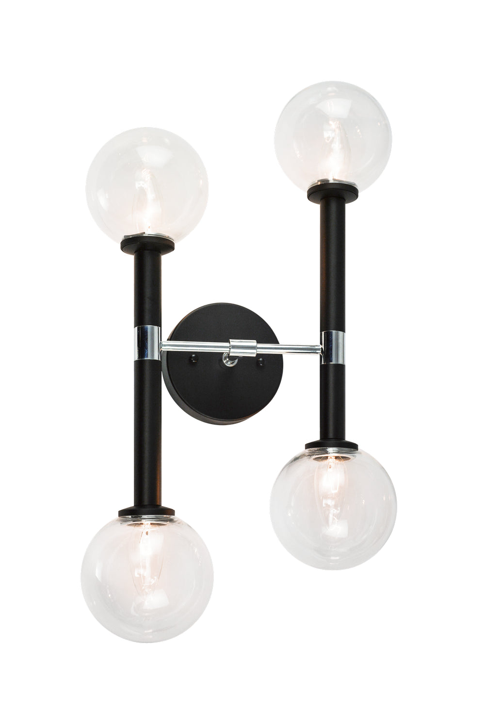 Stellar Four Light Wall Sconce in Black - available from The Lighting Shoppe, trusted by Canadian homeowners