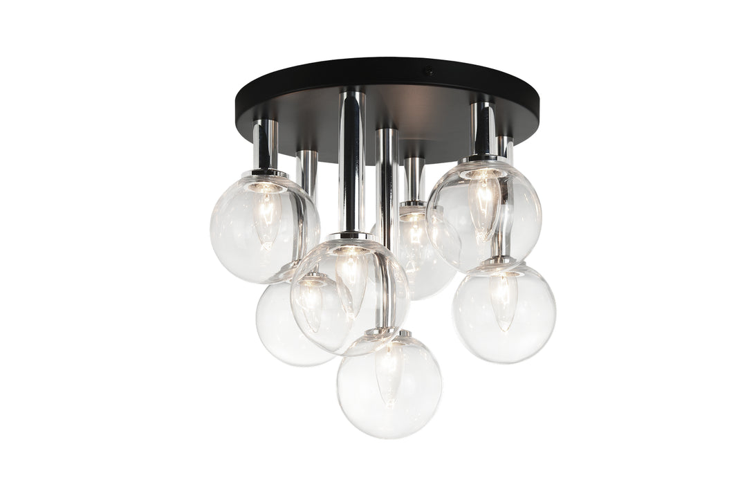 Stellar Seven Light Flush Mount in Black - available from The Lighting Shoppe, trusted by Canadian homeowners