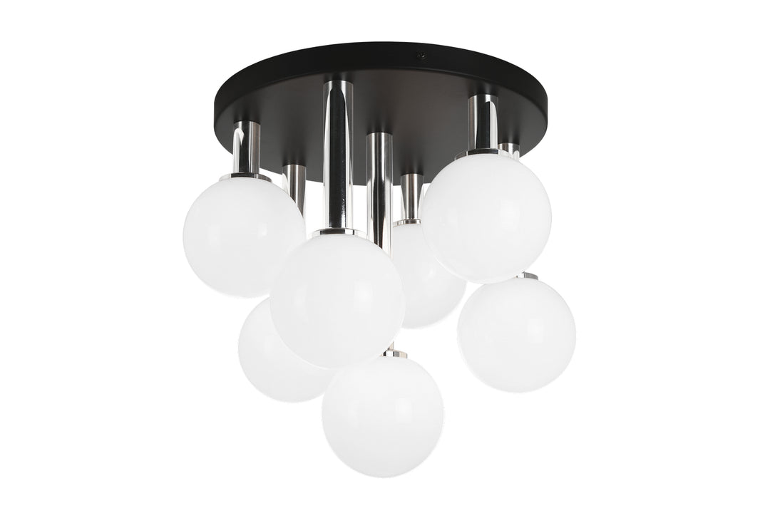 Stellar Seven Light Flush Mount in Black - available from The Lighting Shoppe, trusted by Canadian homeowners