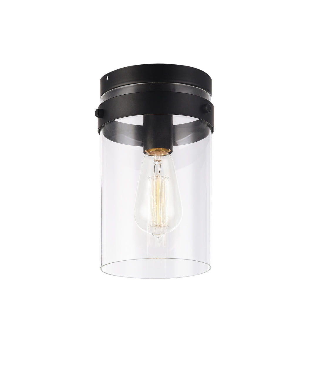 Zale One Light Flush Mount in Black - available from The Lighting Shoppe, trusted by Canadian homeowners