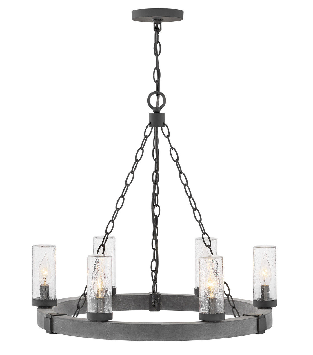 Sawyer LED Chandelier in Aged Zinc - available from The Lighting Shoppe, trusted by Canadian homeowners