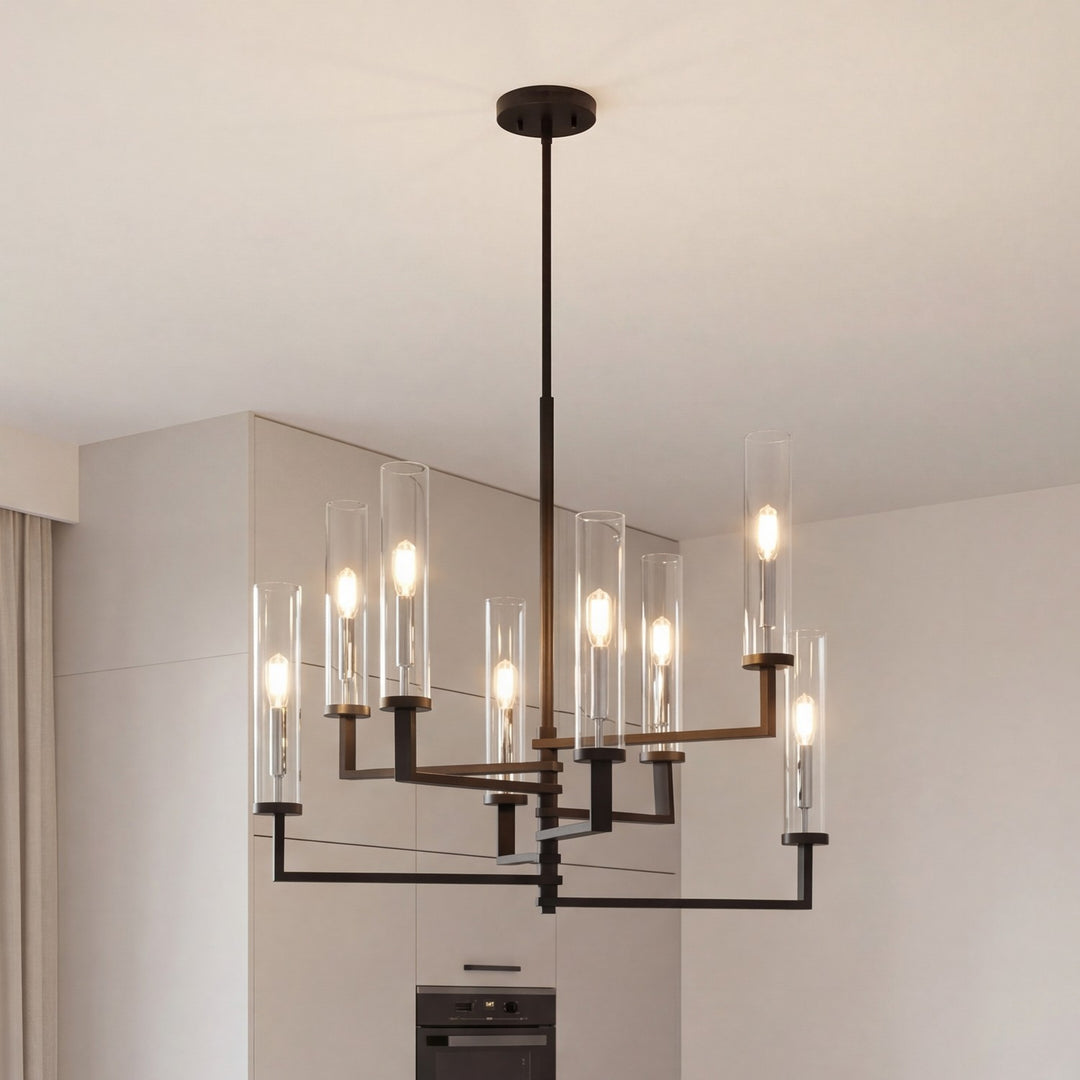 Savoy House - 1-2139-8-67 - Eight Light Chandelier - Folsom - Matte Black with Polished Chrome Accents